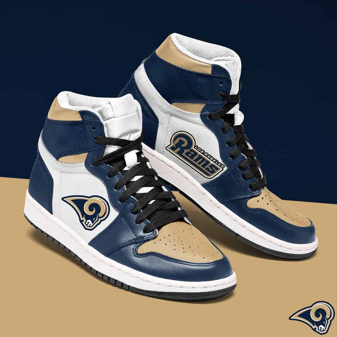 JWFancy Los Angeles Rams NFL AJ1 High Sneakers Shoes For Men And Women