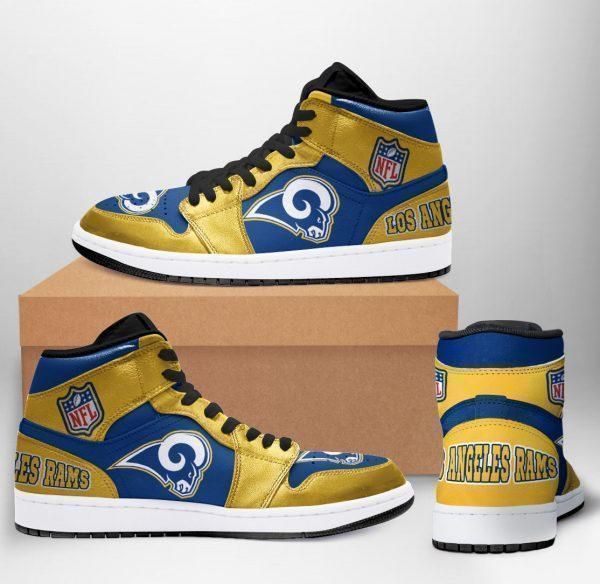 JWFancy Los Angeles Rams NFL AJ1 High Sneakers Shoes For Men And Women
