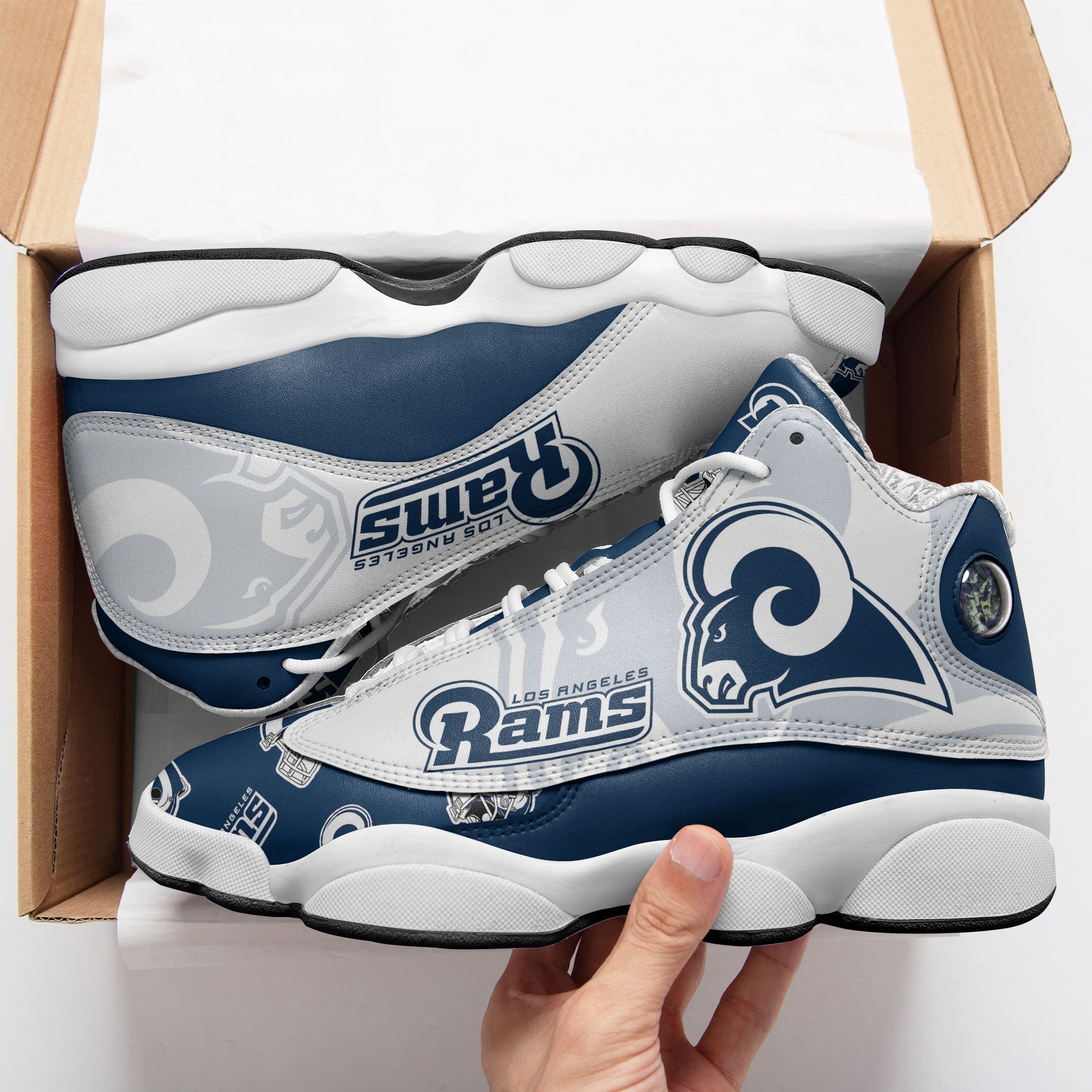 JWFancy Los Angeles Rams NFL AJ13 Sneakers Shoes For Men And Women