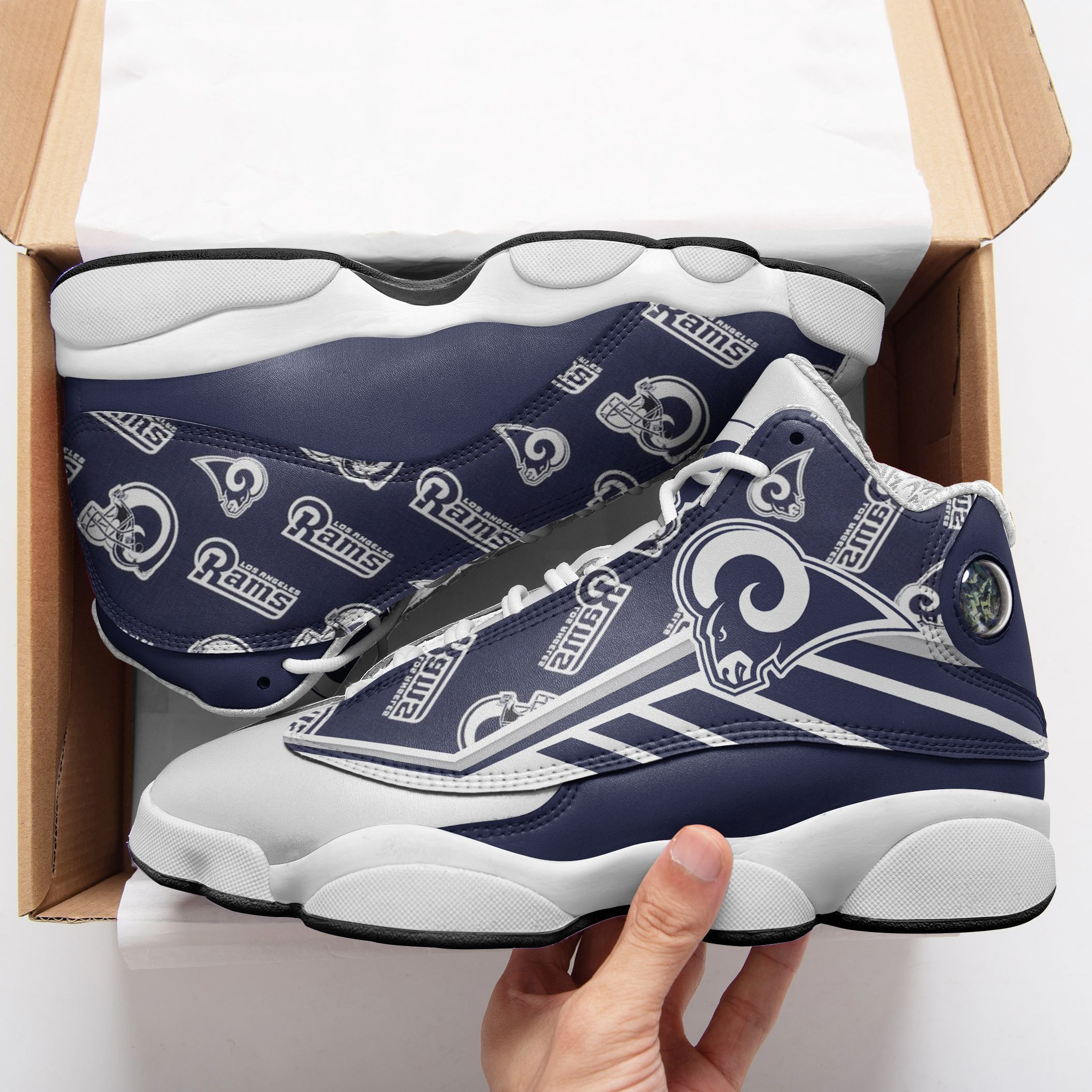 JWFancy Los Angeles Rams NFL AJ13 Sneakers Shoes For Men And Women