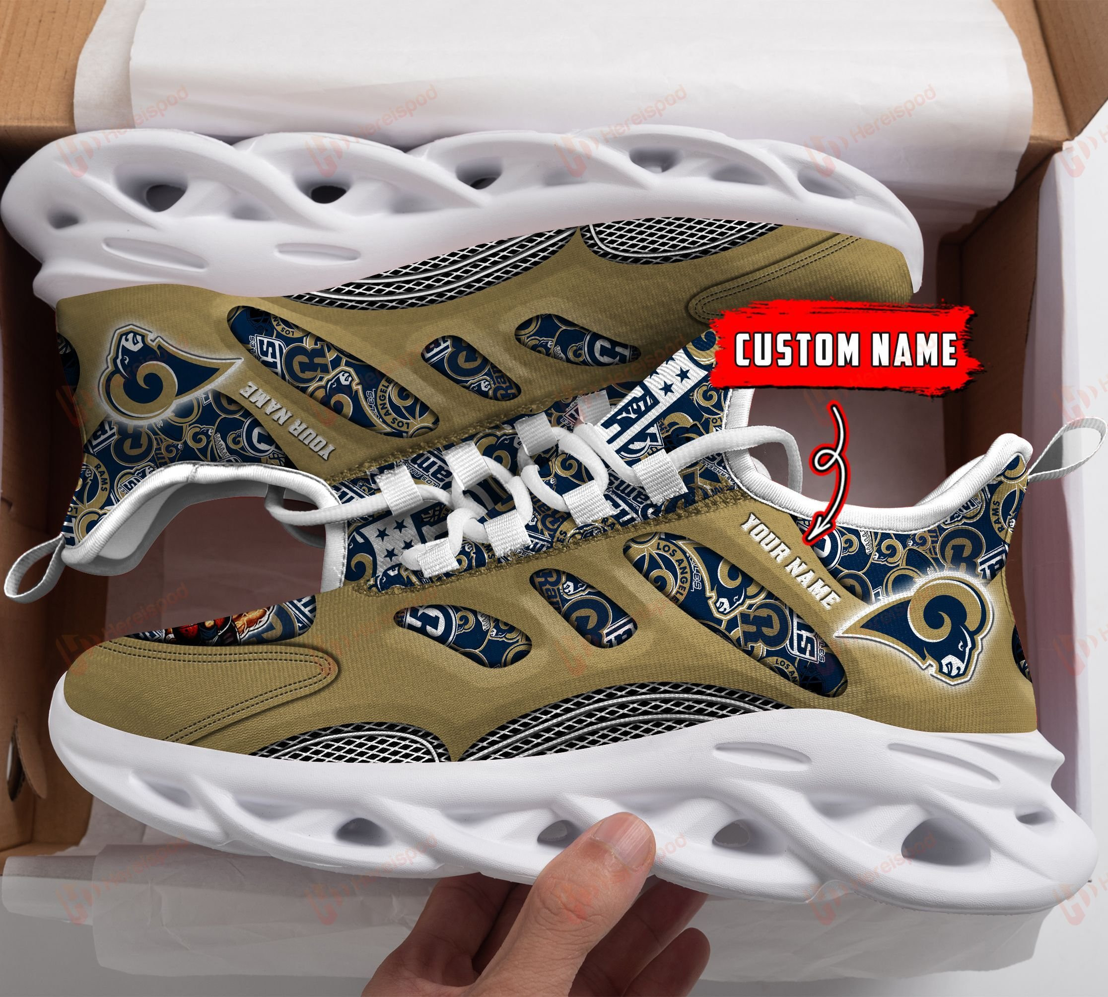 JWFancy Los Angeles Rams NFL Max Soul Shoes Sneakers For Men And Women