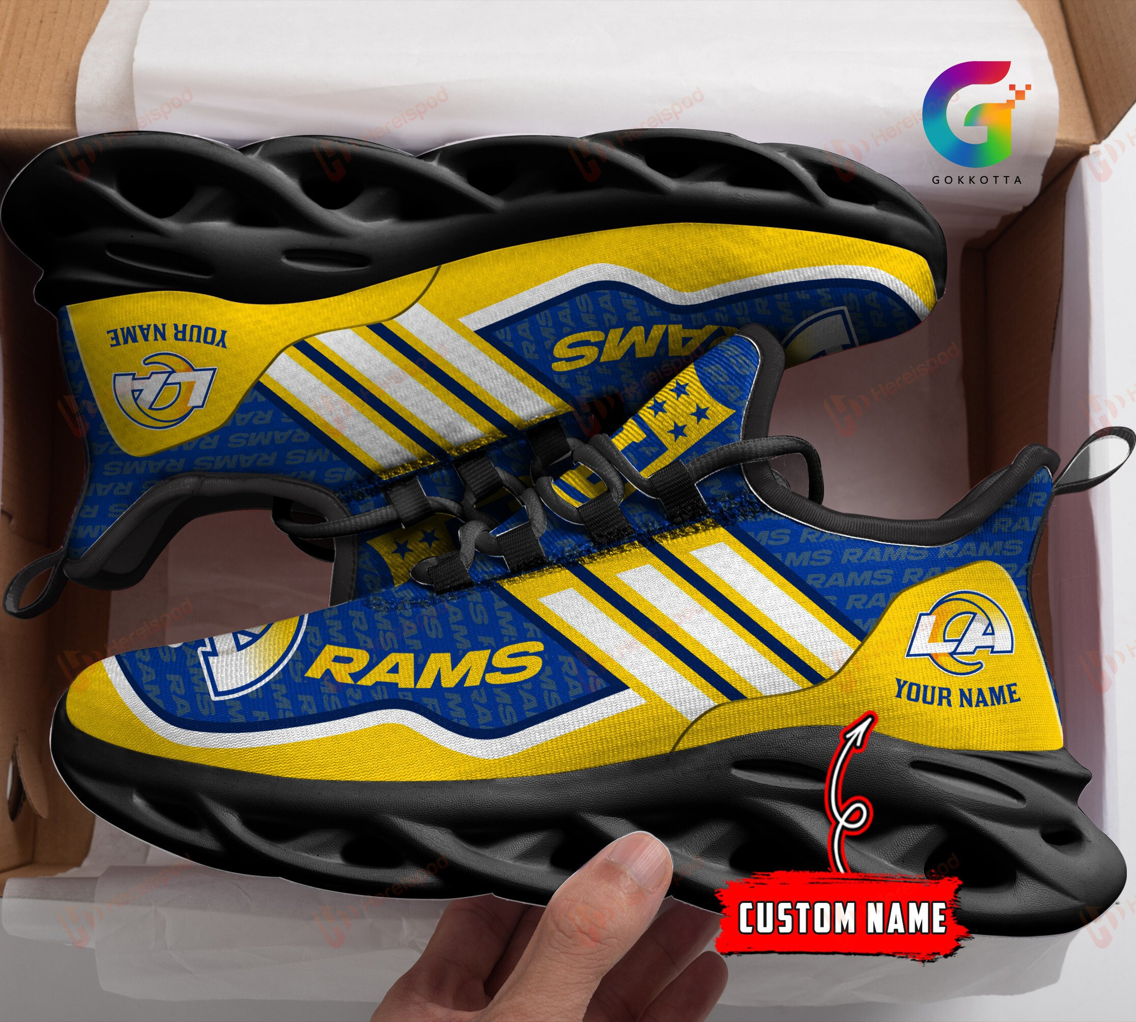 JWFancy Los Angeles Rams NFL Max Soul Shoes Sneakers For Men And Women