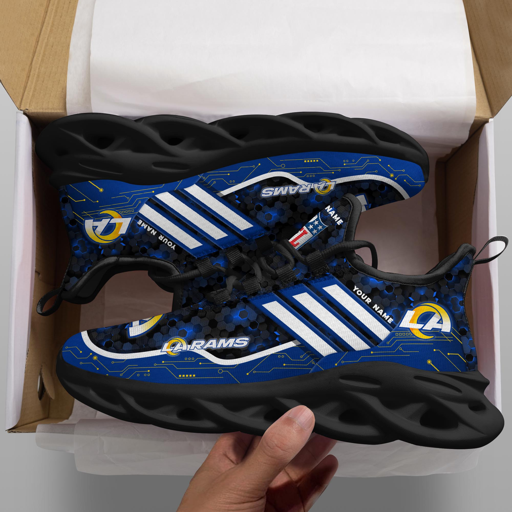 JWFancy Los Angeles Rams NFL Max Soul Shoes Sneakers For Men And Women