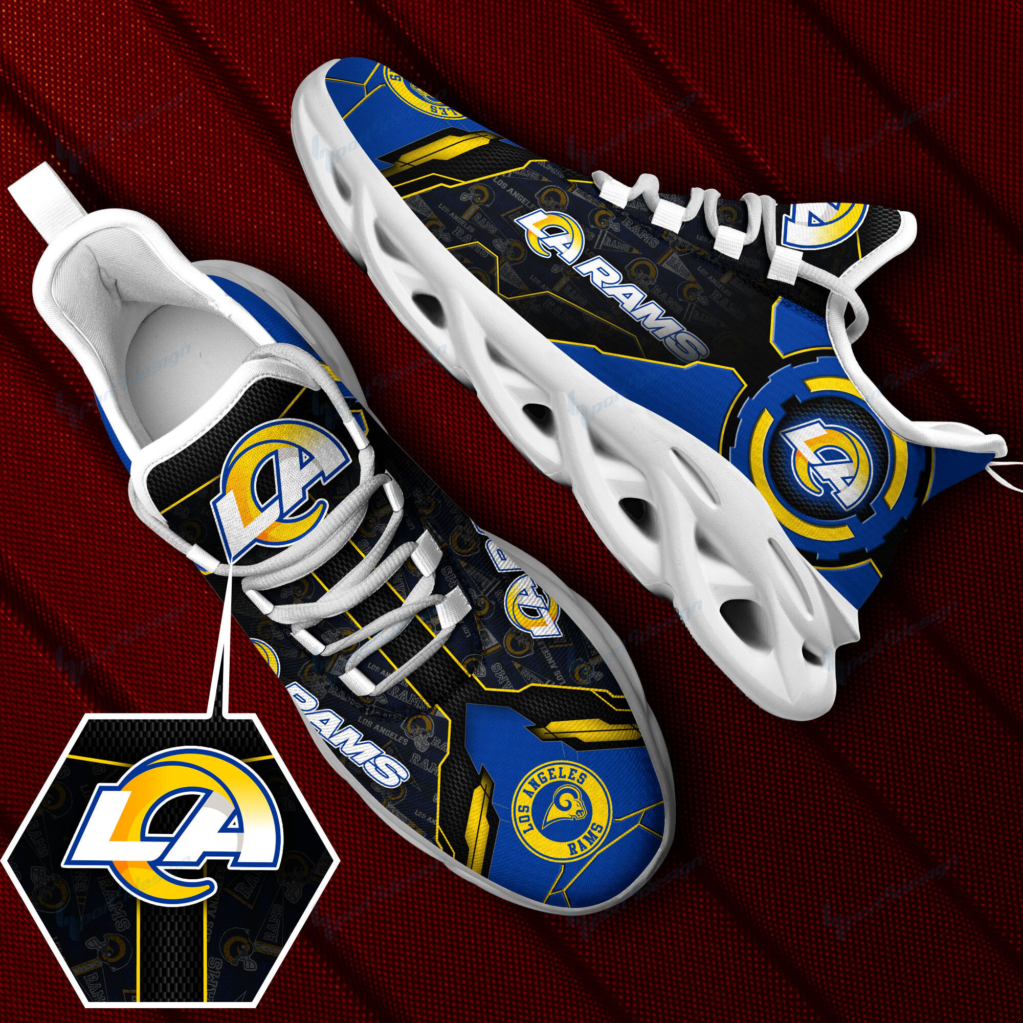 JWFancy Los Angeles Rams NFL Max Soul Shoes Sneakers For Men And Women