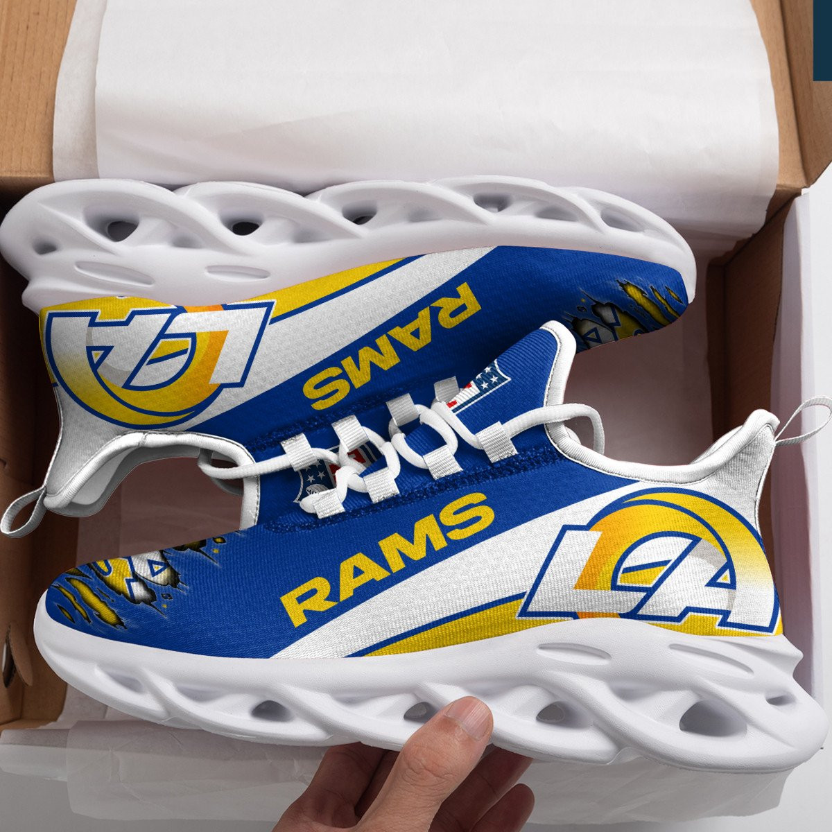 JWFancy Los Angeles Rams NFL Max Soul Shoes Sneakers For Men And Women