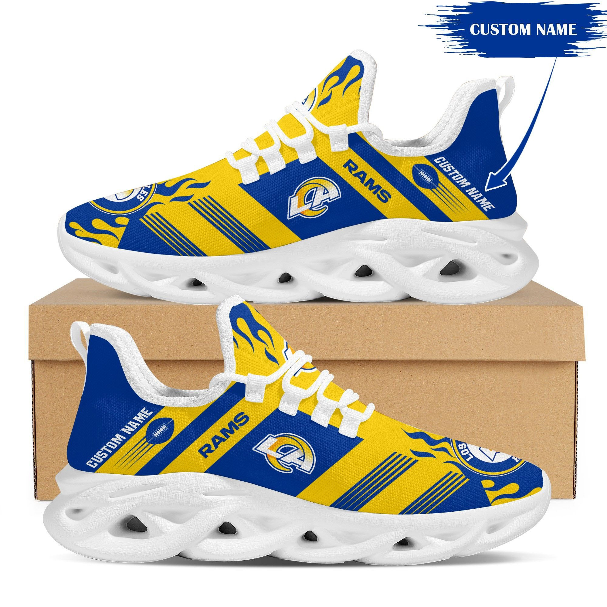 JWFancy Los Angeles Rams NFL Max Soul Shoes Sneakers For Men And Women