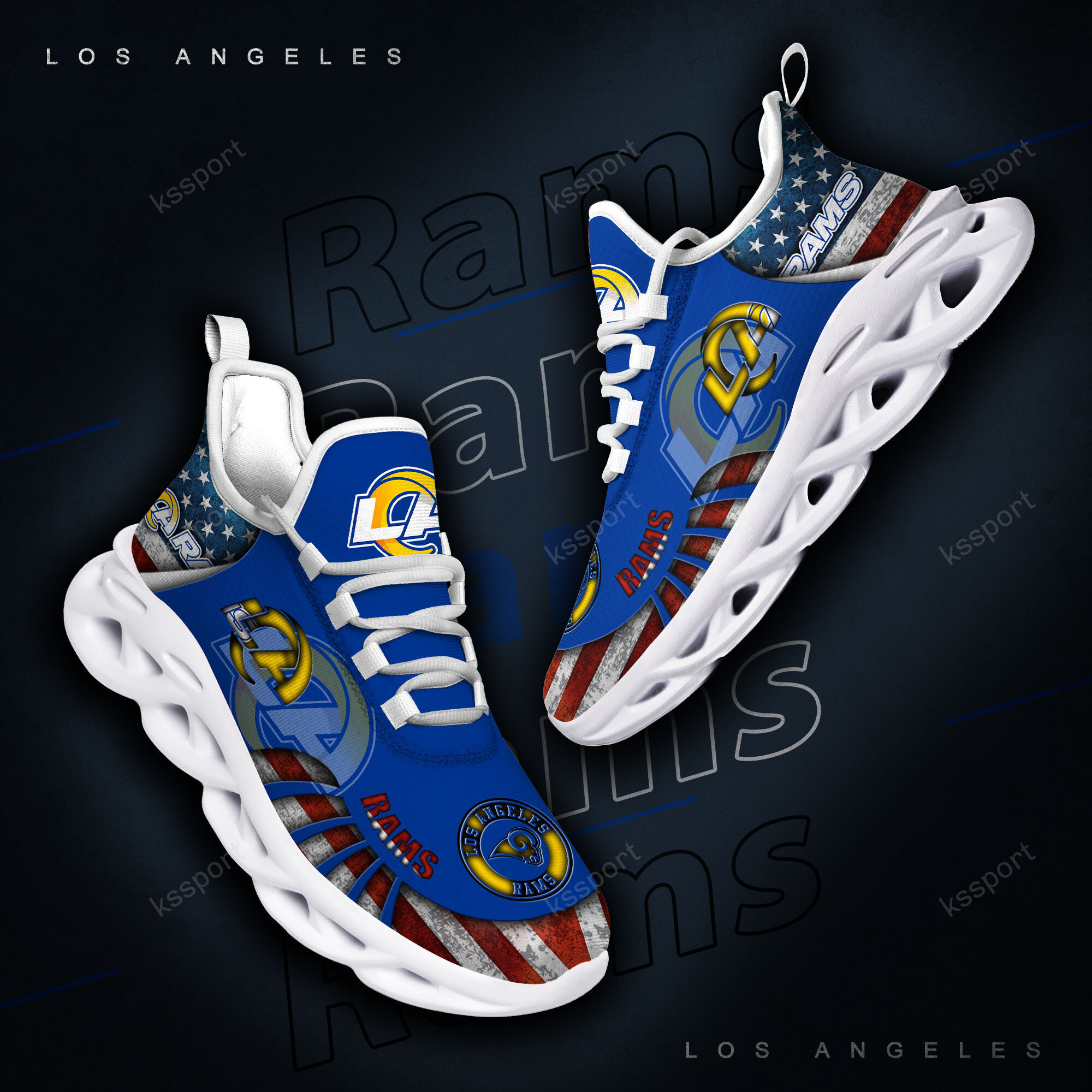 JWFancy Los Angeles Rams NFL Max Soul Shoes Sneakers For Men And Women