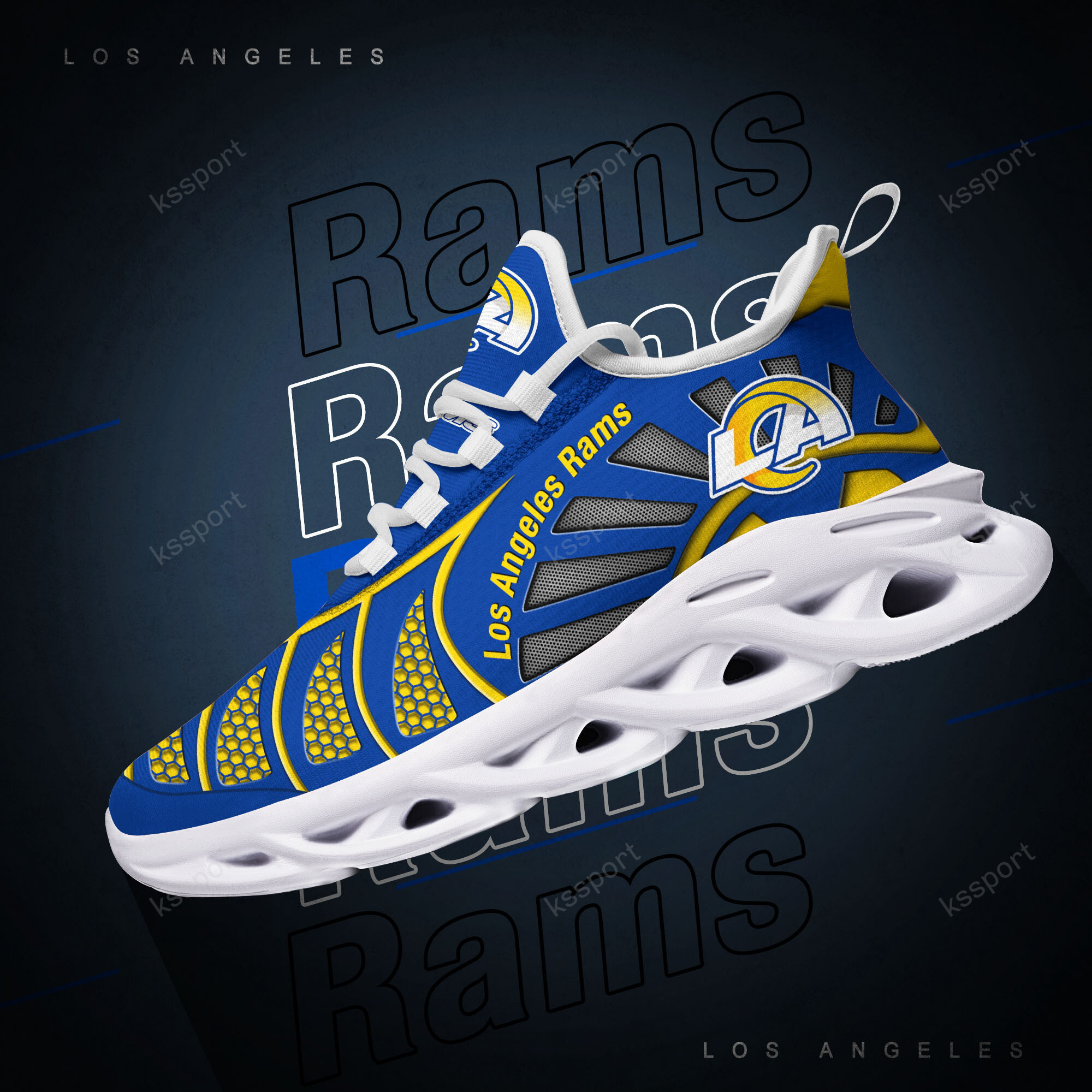JWFancy Los Angeles Rams NFL Max Soul Shoes Sneakers For Men And Women