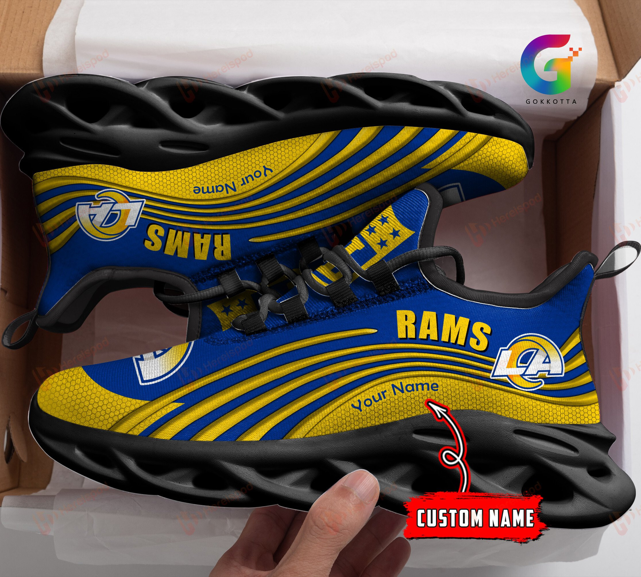 JWFancy Los Angeles Rams NFL Max Soul Shoes Sneakers For Men And Women