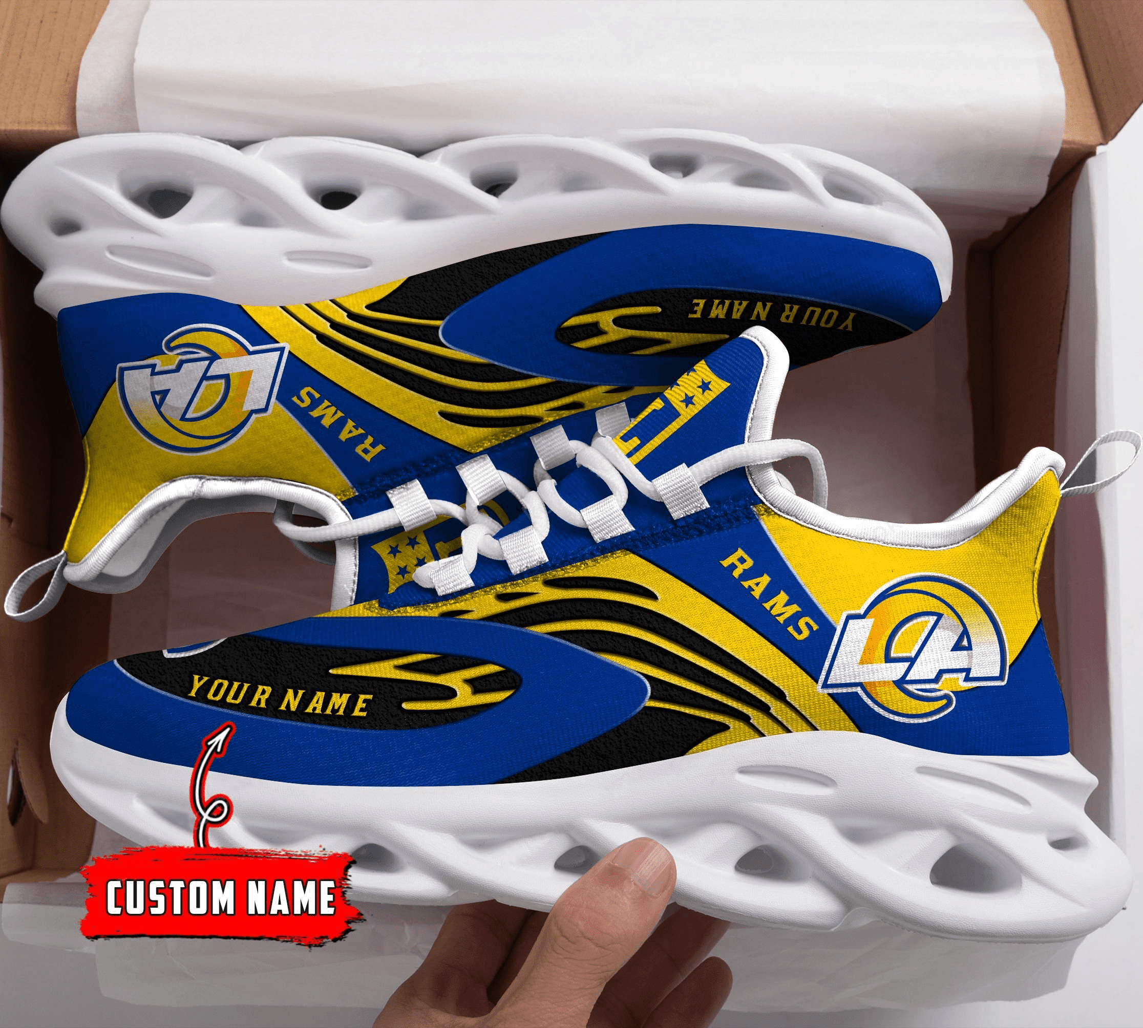 JWFancy Los Angeles Rams NFL Max Soul Shoes Sneakers For Men And Women