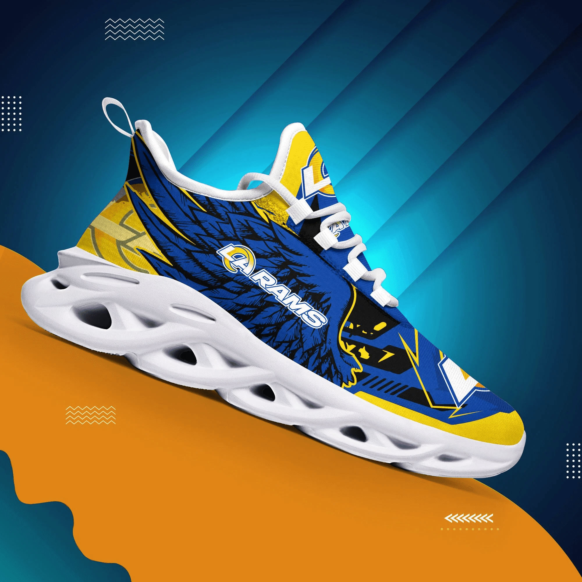 JWFancy Los Angeles Rams NFL Max Soul Shoes Sneakers For Men And Women