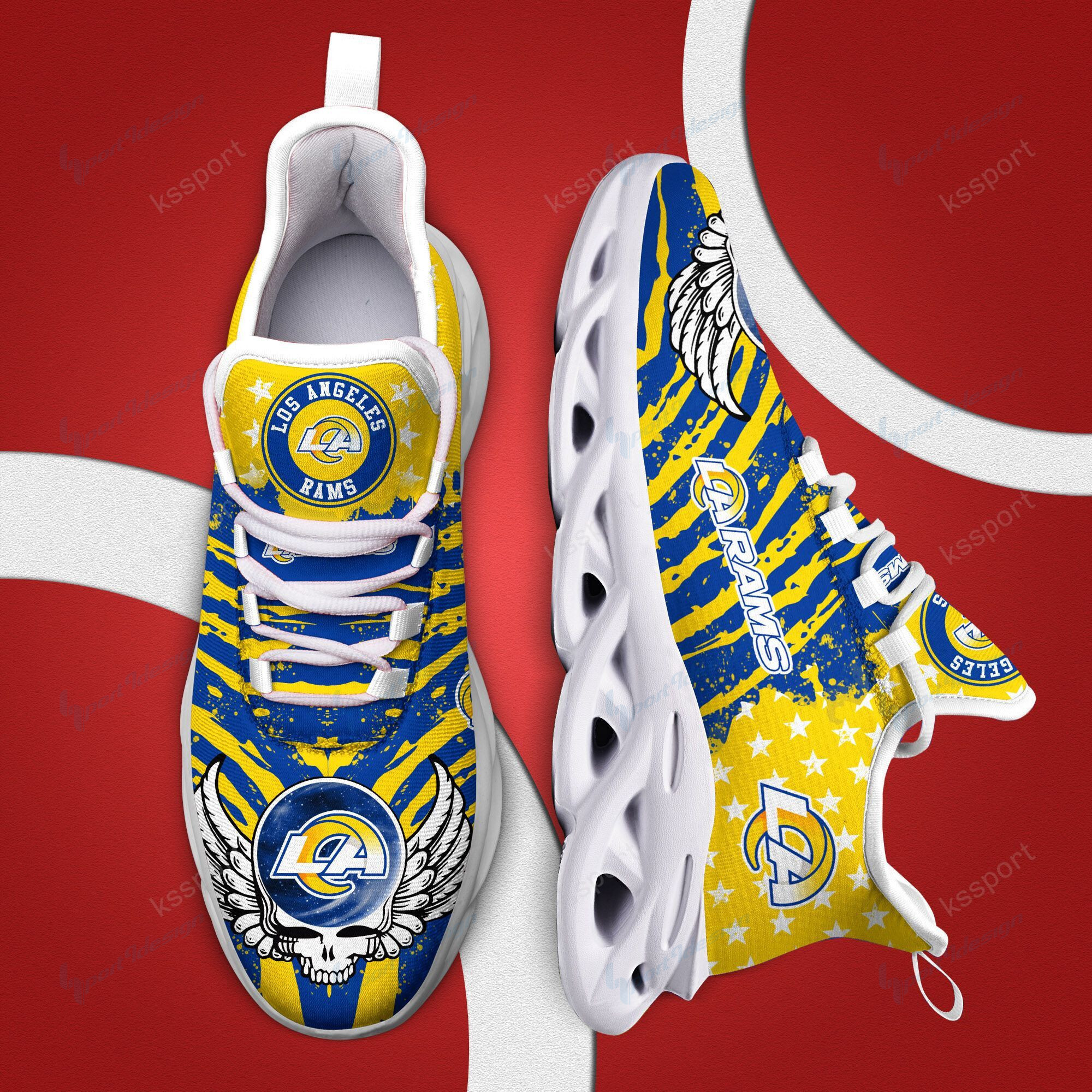 JWFancy Los Angeles Rams NFL Max Soul Shoes Sneakers For Men And Women