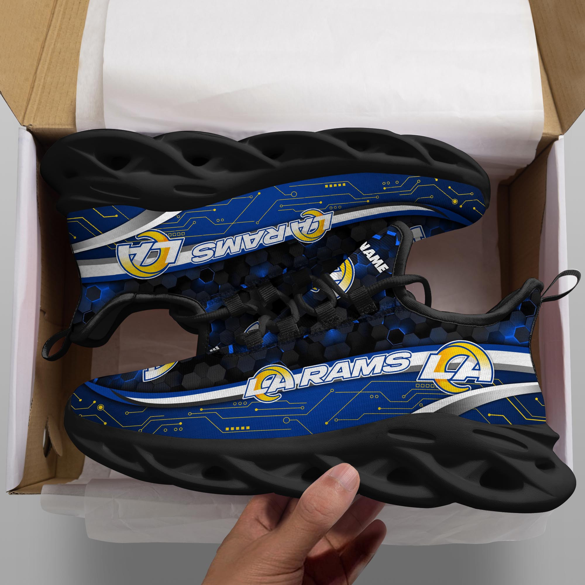 JWFancy Los Angeles Rams NFL Max Soul Shoes Sneakers For Men And Women