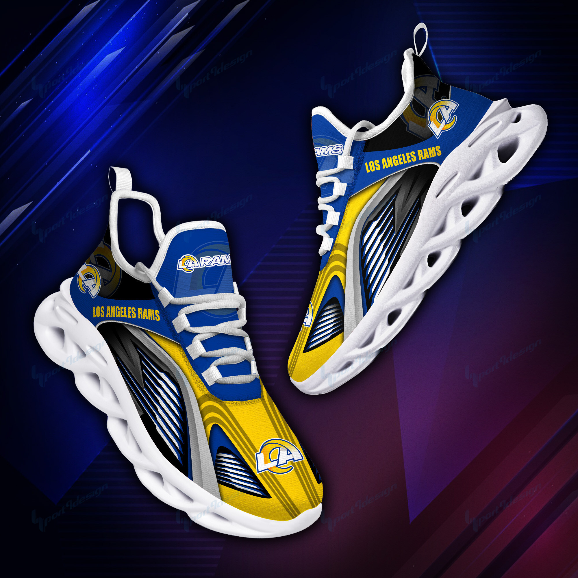 JWFancy Los Angeles Rams NFL Max Soul Shoes Sneakers For Men And Women