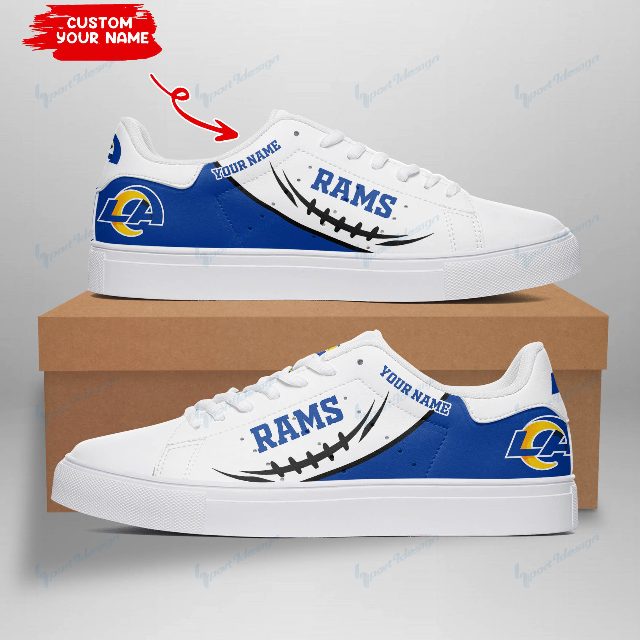 JWFancy Los Angeles Rams Skate Stan Shoes Sneakes For Men And Women