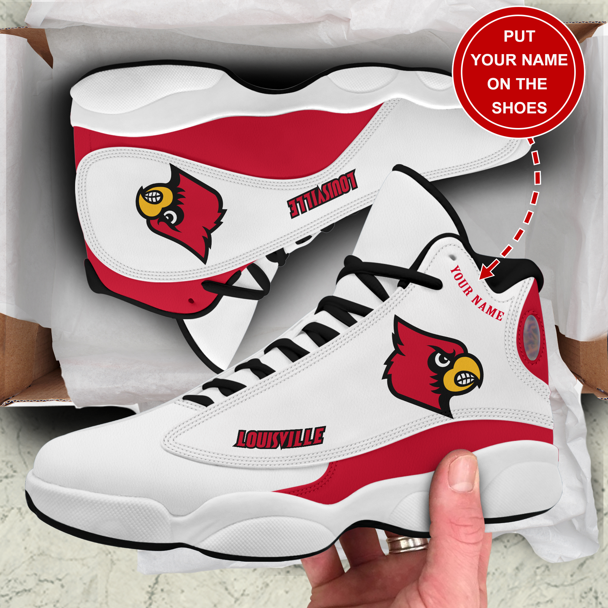 JWFancy Louisville Cardinals AJ13 Sneakers Shoes For Men And Women