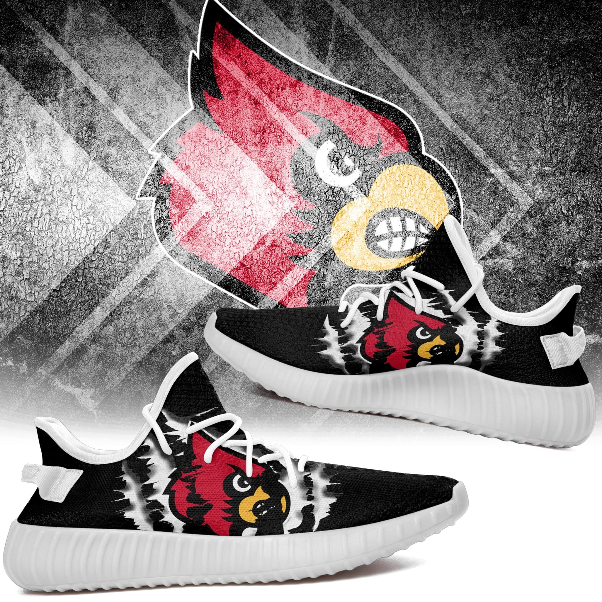 JWFancy Louisville Cardinals Yeezy Boost Shoes For Men And Women