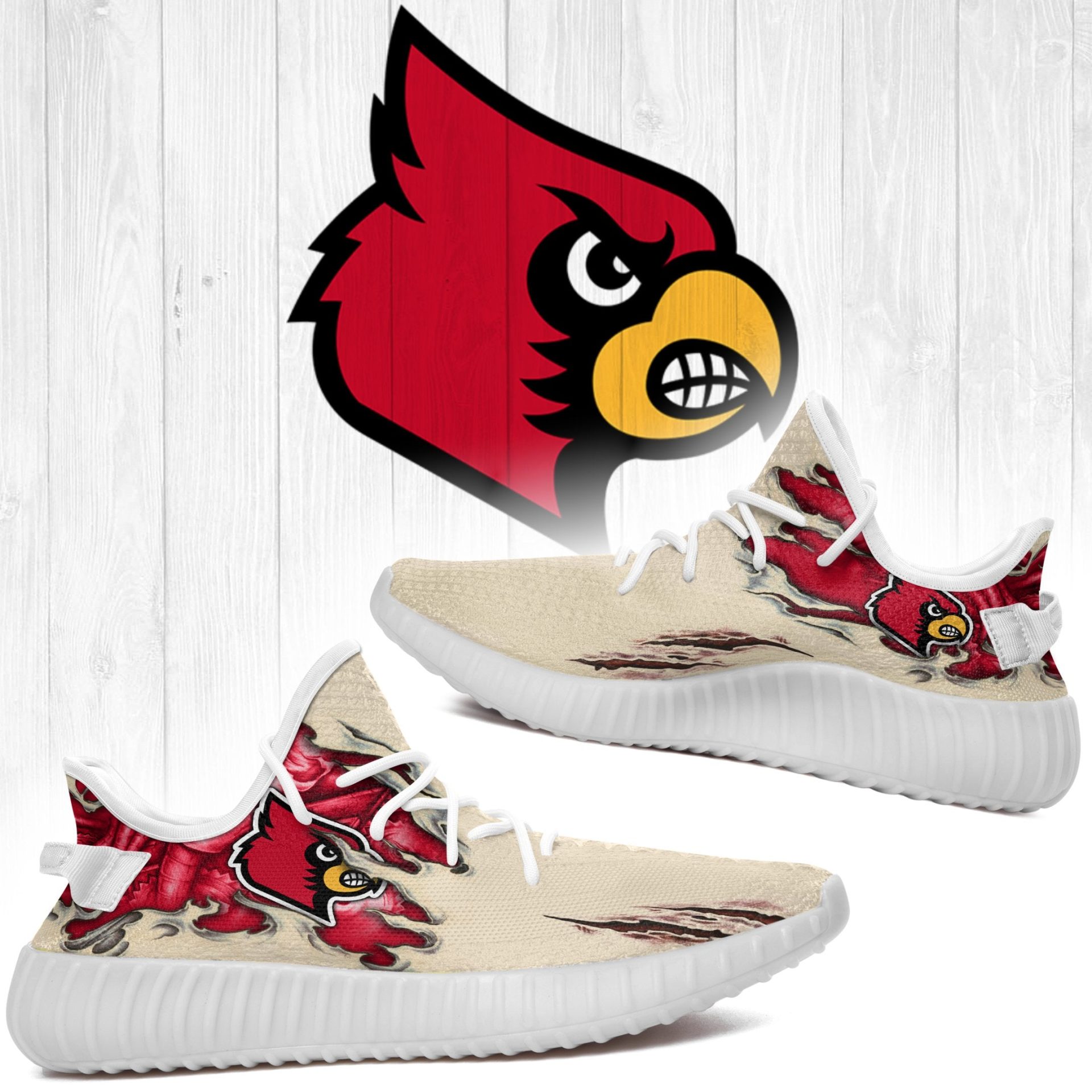 JWFancy Louisville Cardinals Yeezy Boost Shoes For Men And Women