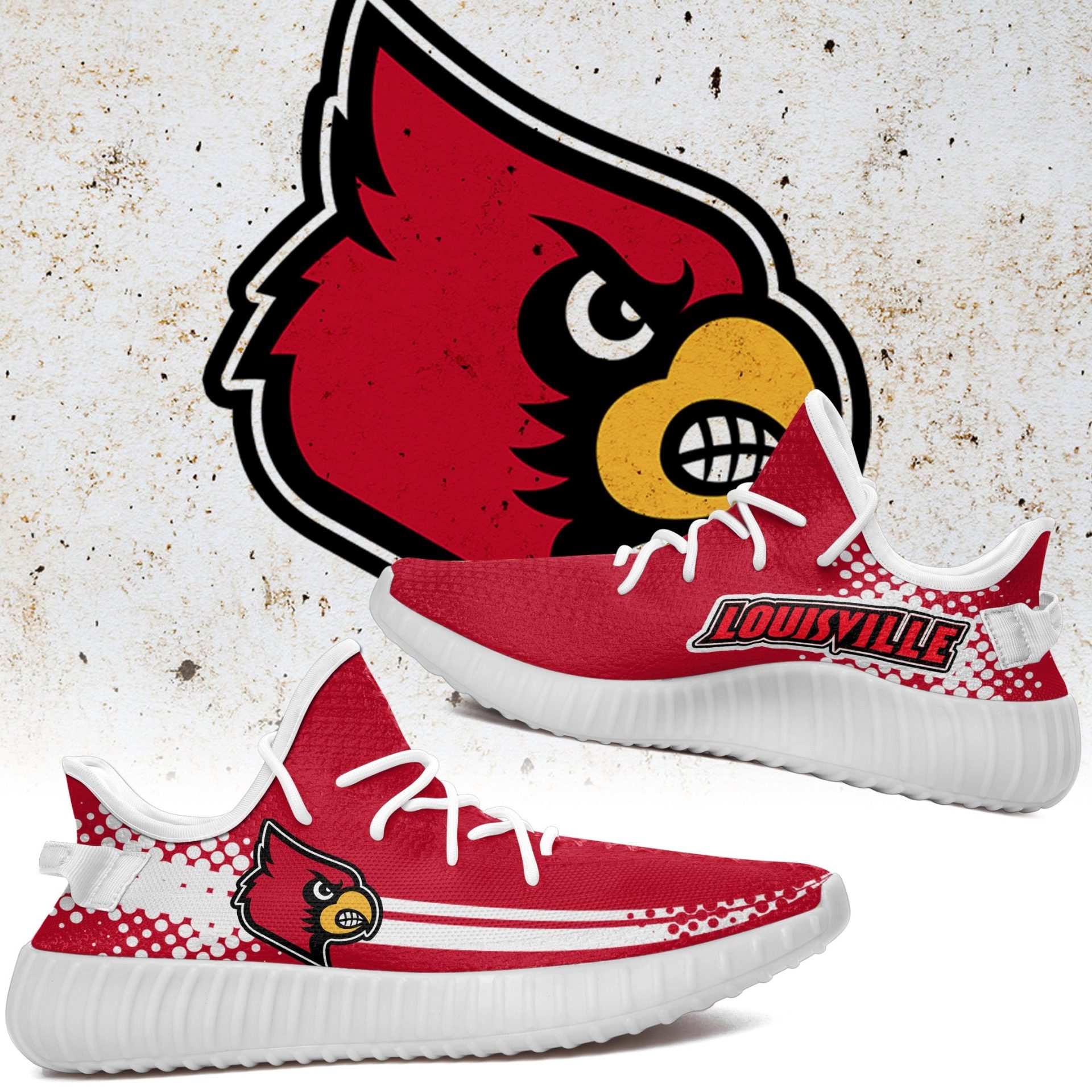 JWFancy Louisville Cardinals Yeezy Boost Shoes For Men And Women