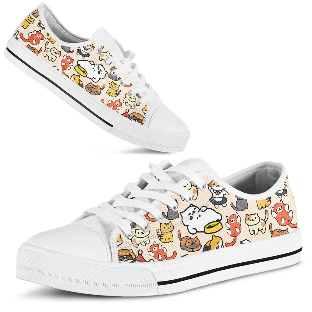JWFancy Lovely Cats Cat Low Top Canvas Sneakers Shoes For Men And Women