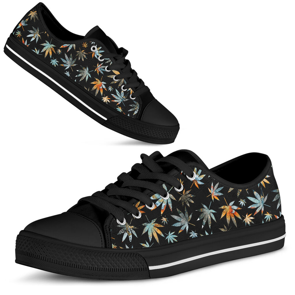 JWFancy Lovely Leaves - Weed  Low Top Canvas Sneakers Shoes For Men And Women