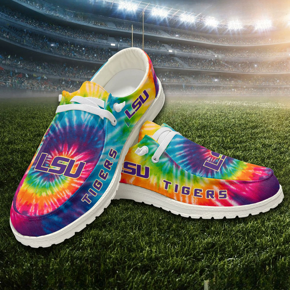 JWFancy LSU Tigers Hey Dude Shoes Wally Men's Lace Up Loafers Comfortable For Men And Women
