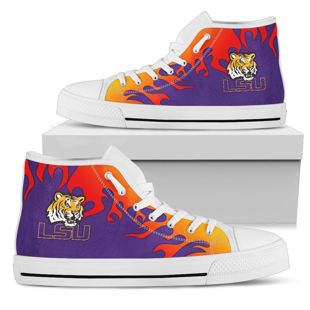 JWFancy LSU Tigers High Top Canvas Sneakers Shoes For Men And Women