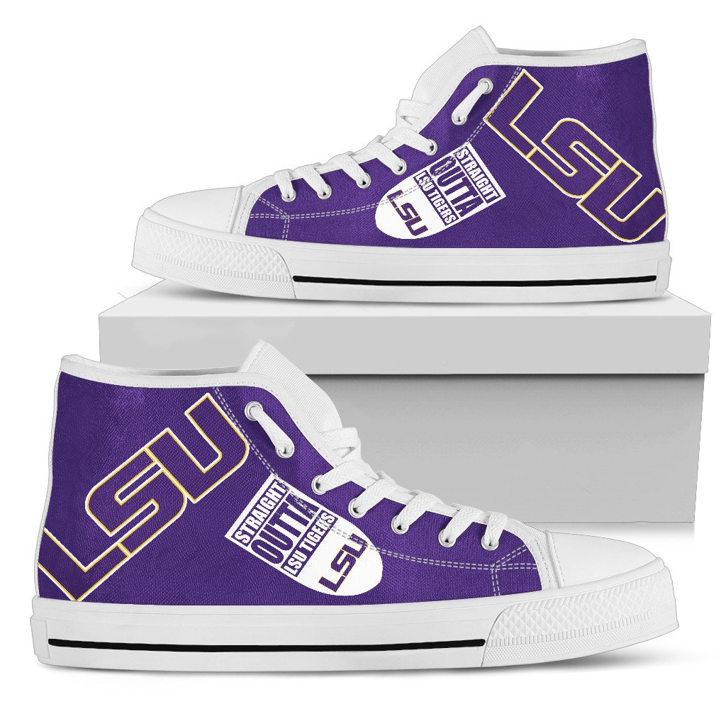JWFancy LSU Tigers High Top Canvas Sneakers Shoes For Men And Women