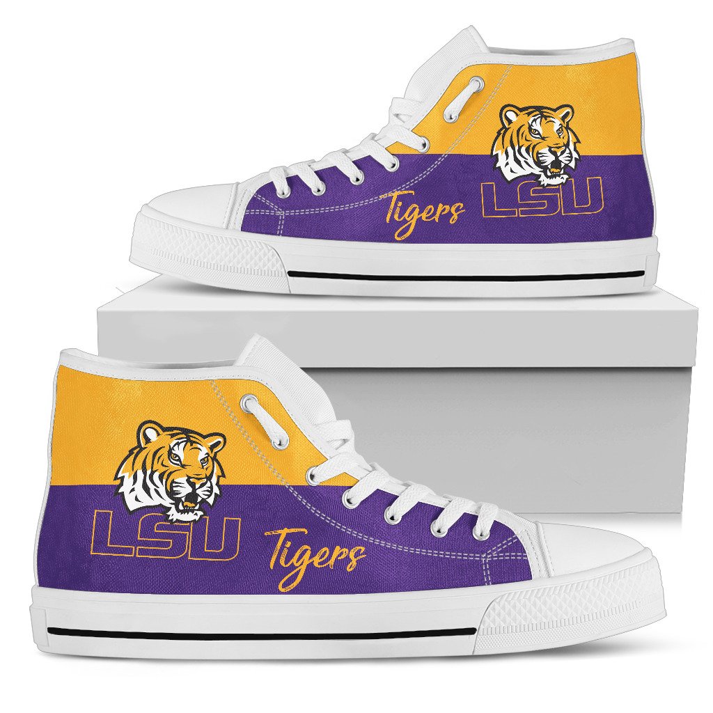 JWFancy LSU Tigers High Top Canvas Sneakers Shoes For Men And Women