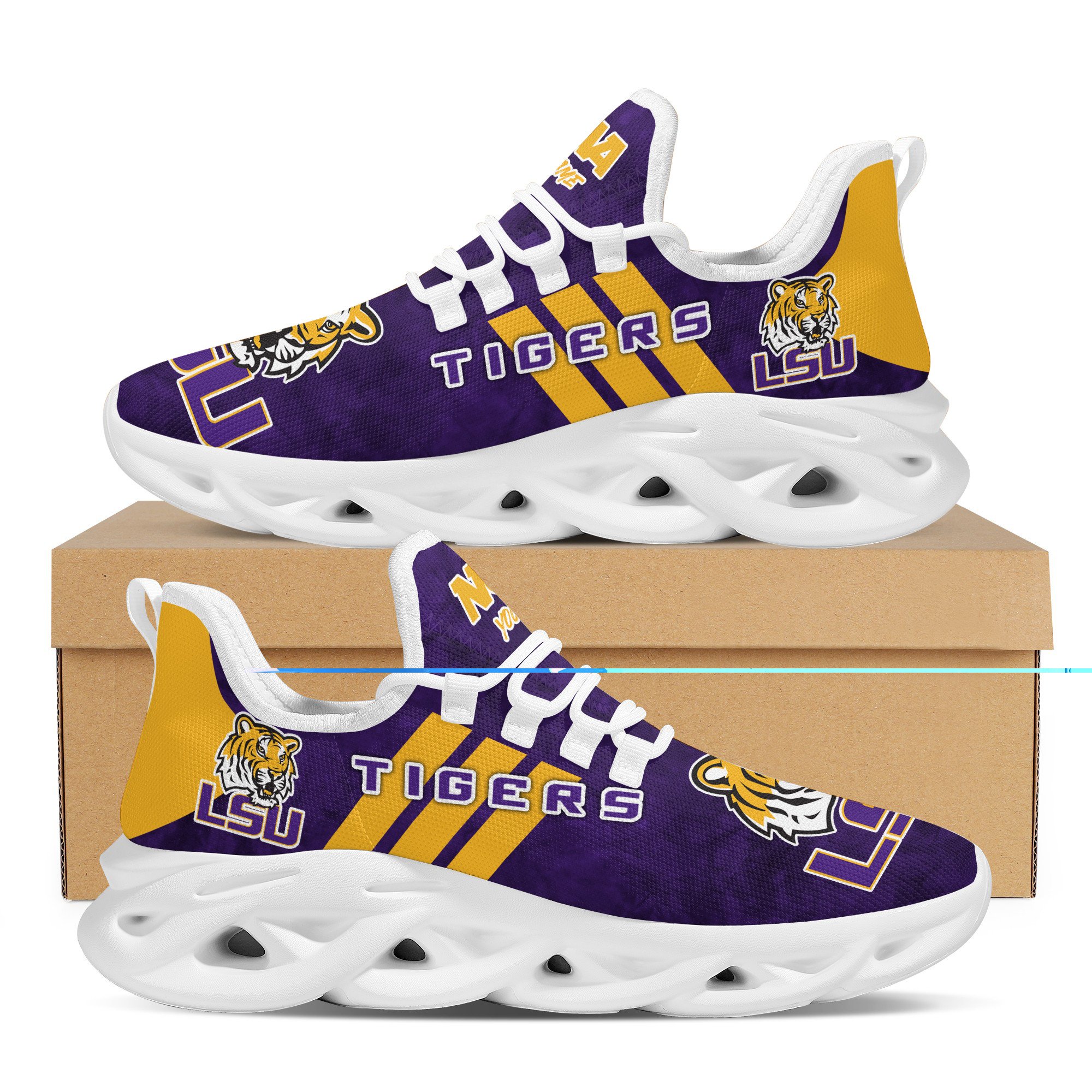 JWFancy LSU Tigers Max Soul Shoes Sneakers For Men And Women