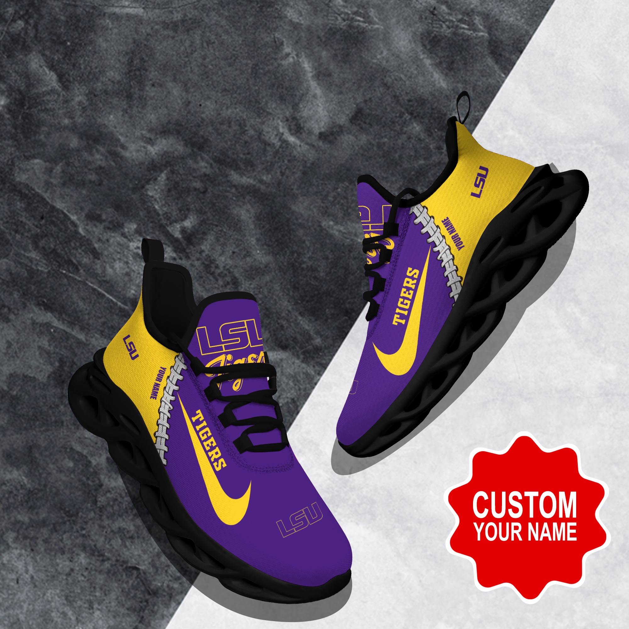 JWFancy LSU Tigers Max Soul Shoes Sneakers For Men And Women