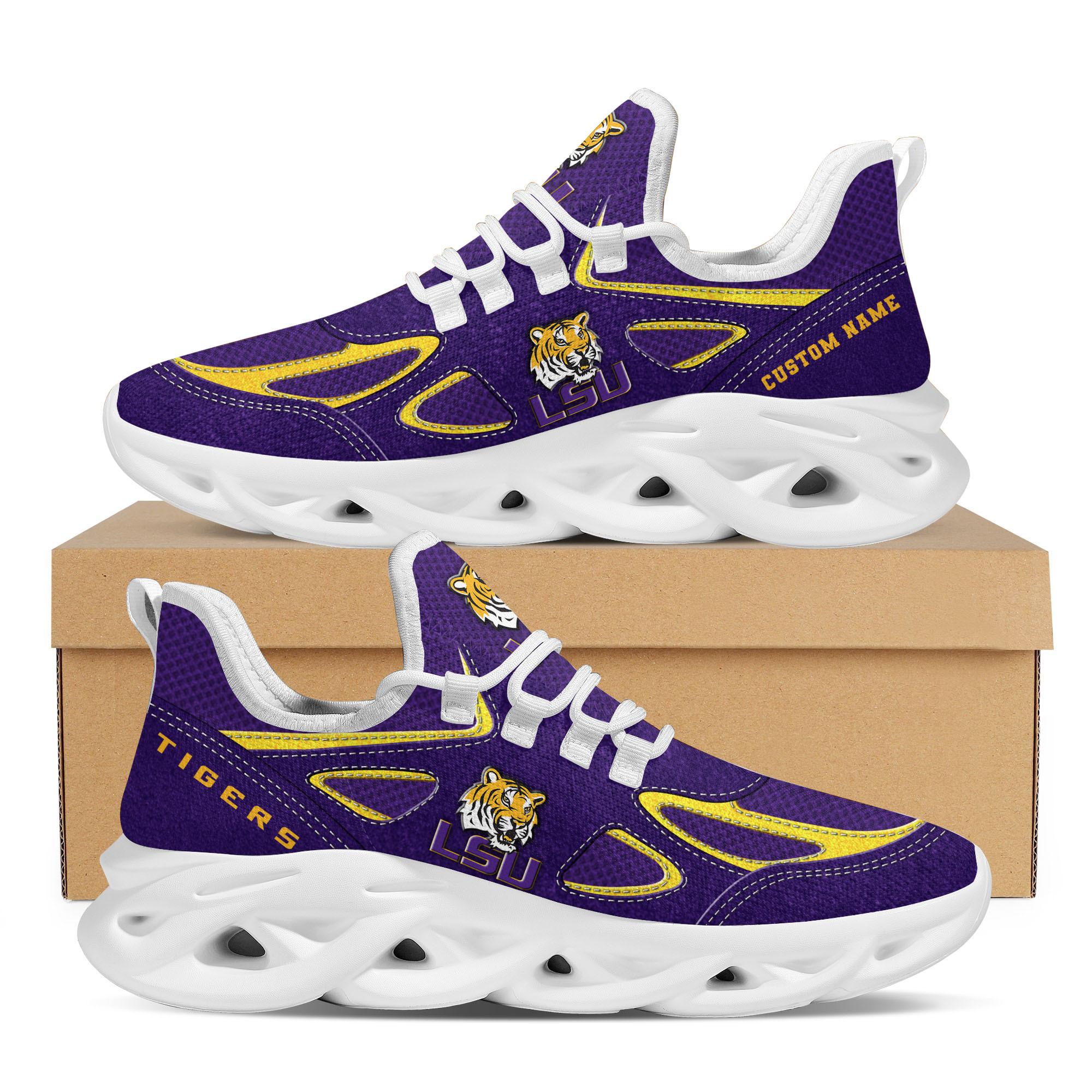 JWFancy LSU Tigers Max Soul Shoes Sneakers For Men And Women