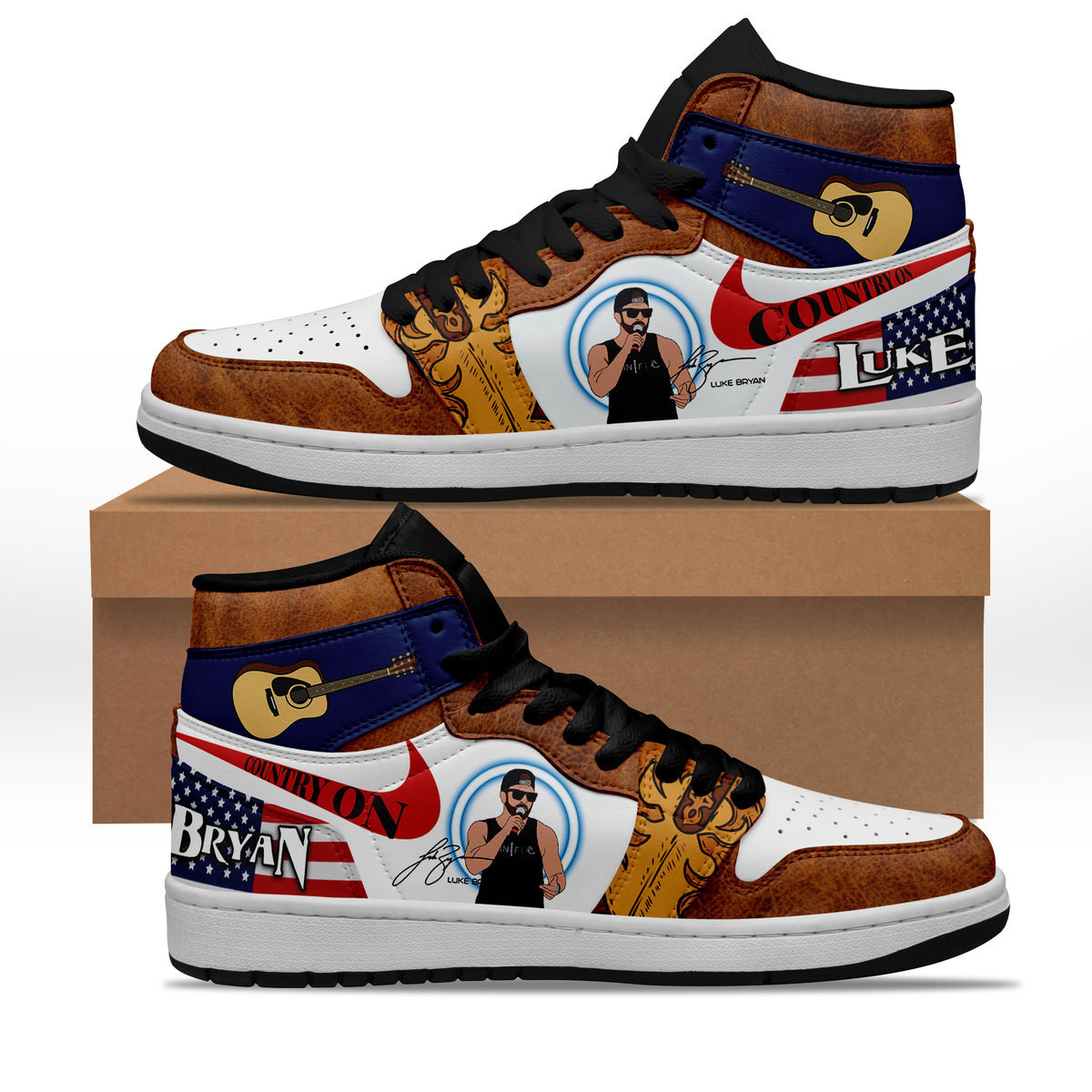 JWFancy Luke Bryan AJ1 High Sneakers Shoes For Men And Women