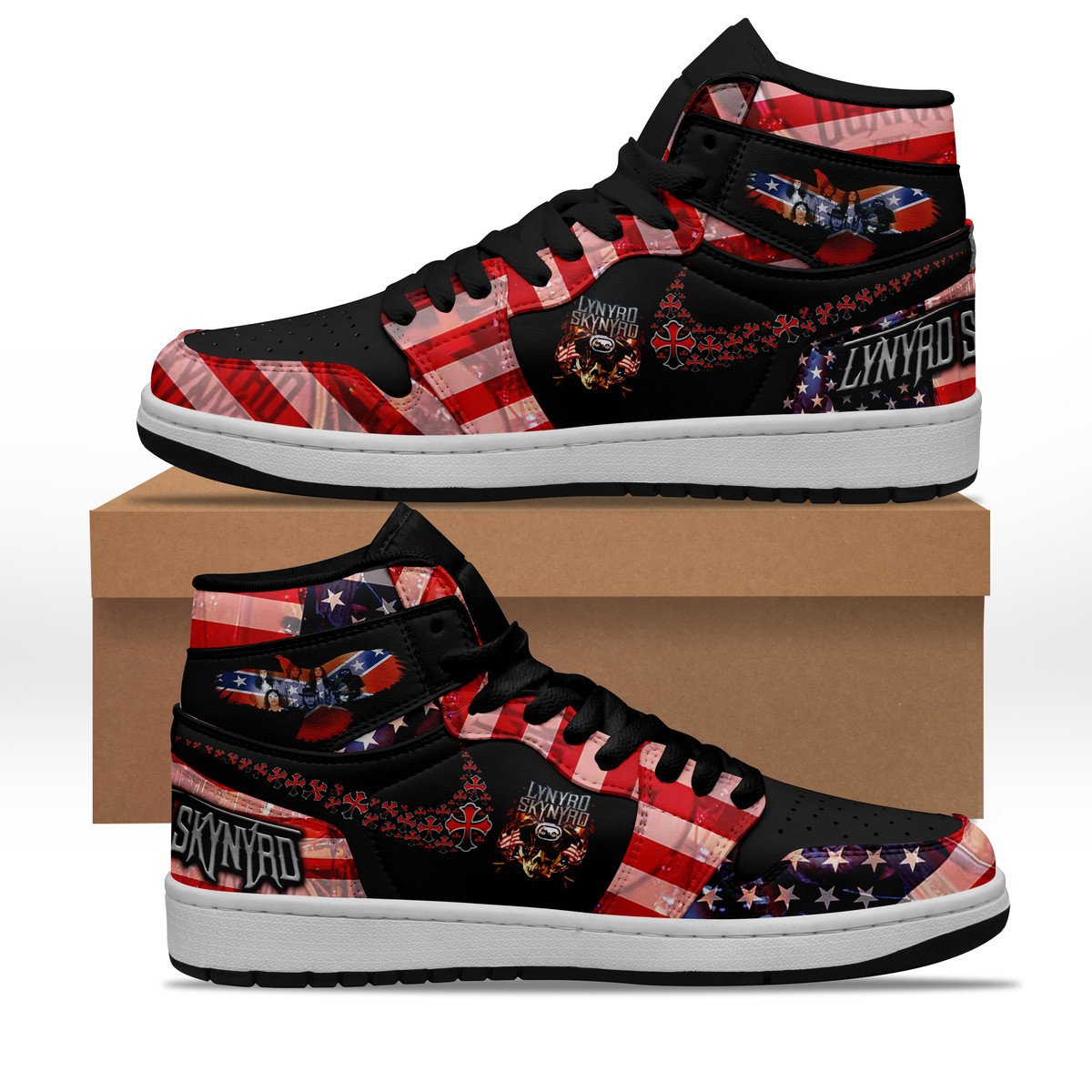 JWFancy Lynyrd Skynyrd AJ1 High Sneakers Shoes For Men And Women