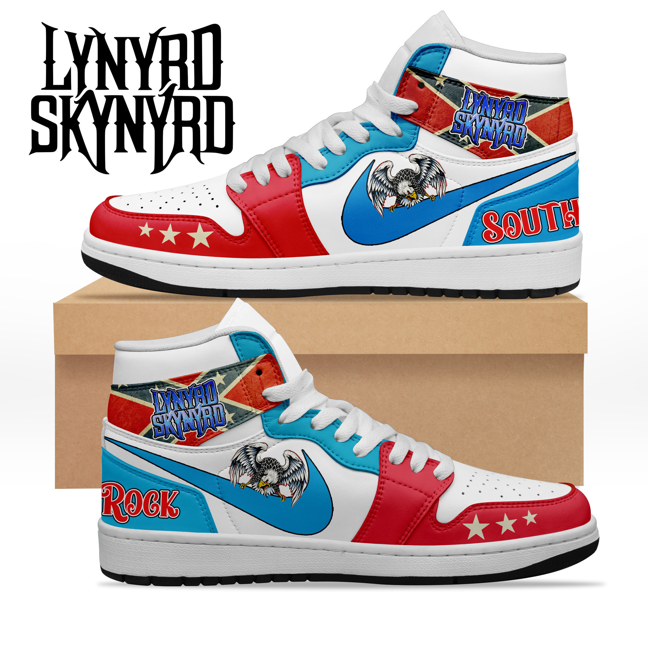 JWFancy Lynyrd Skynyrd AJ1 High Sneakers Shoes For Men And Women