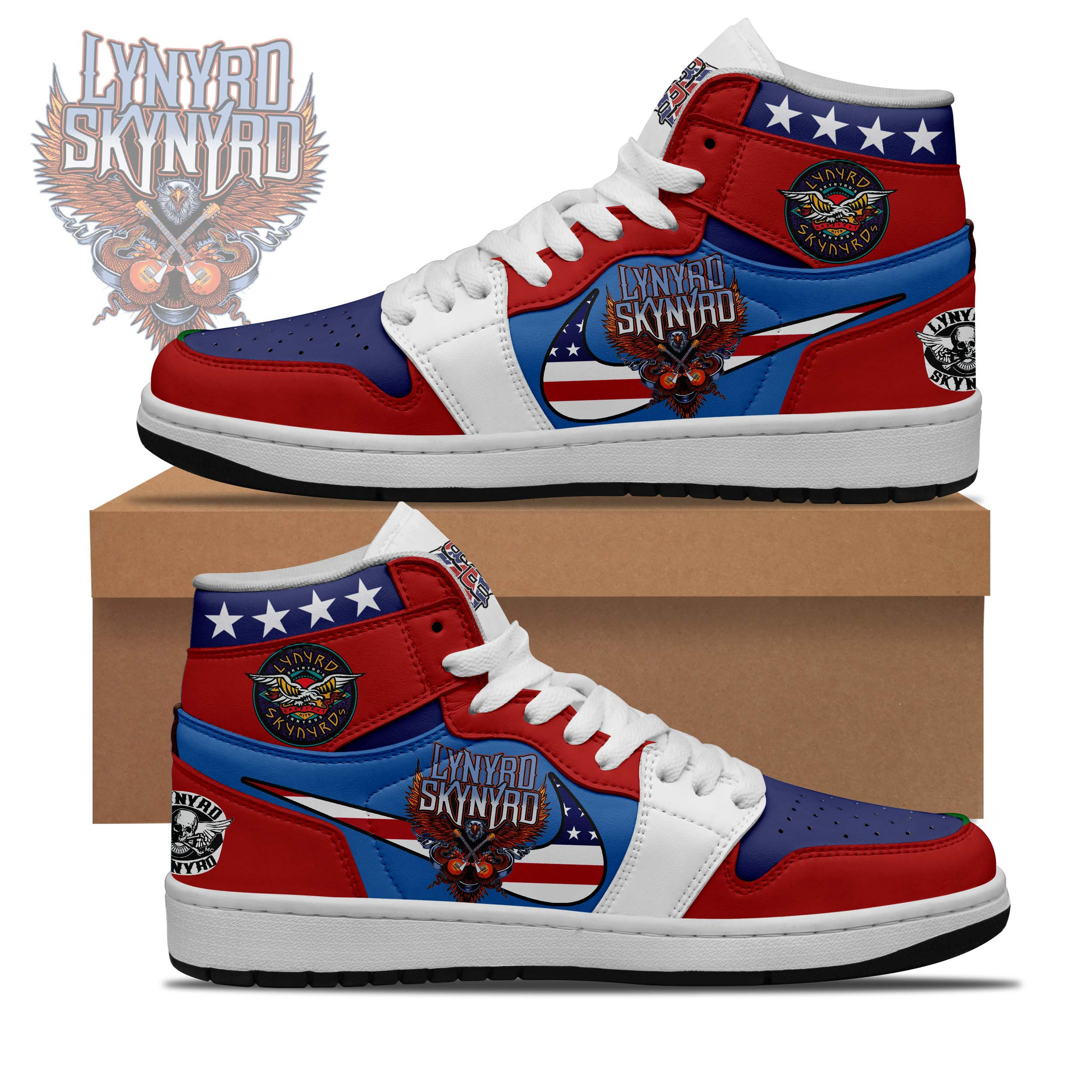 JWFancy Lynyrd Skynyrd AJ1 High Sneakers Shoes For Men And Women