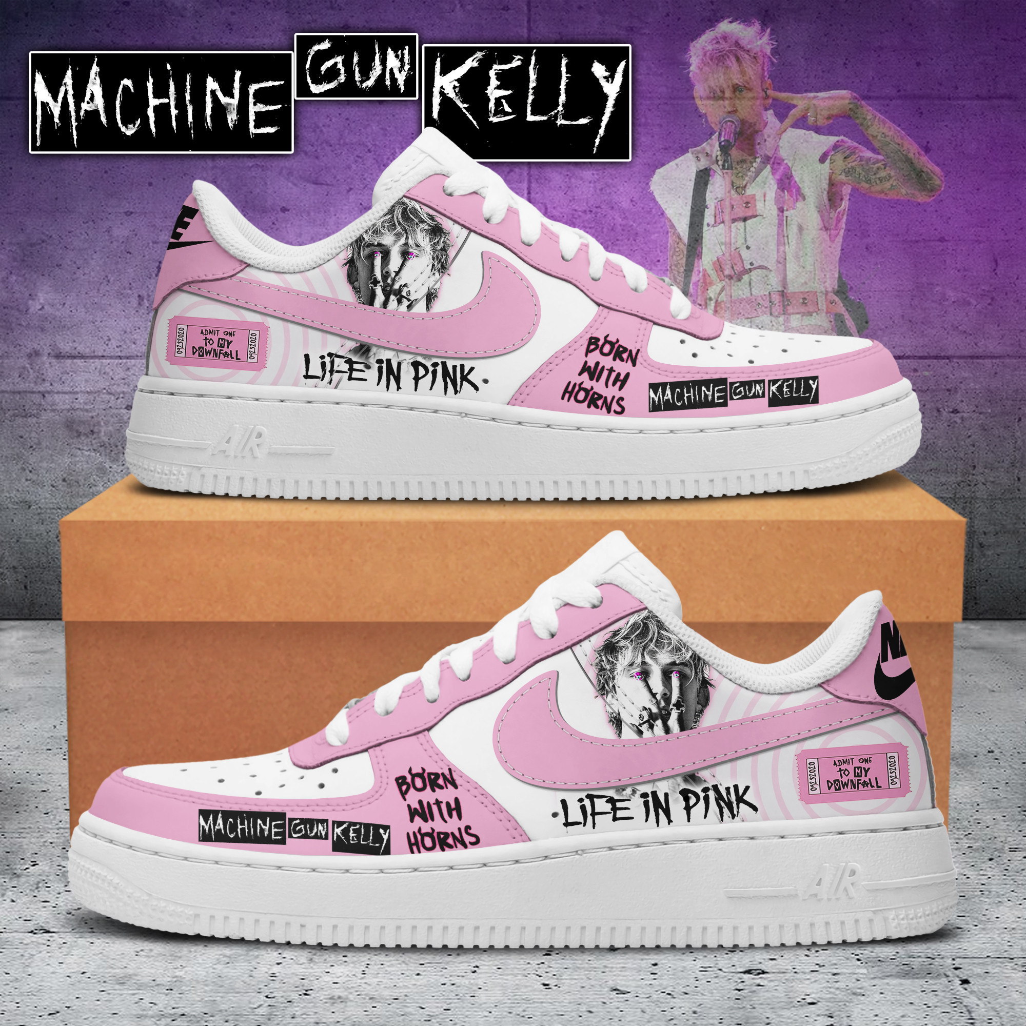 JWFancy Machine Gun Kelly Air Low-Top Sneakers Shoes For Men And Women