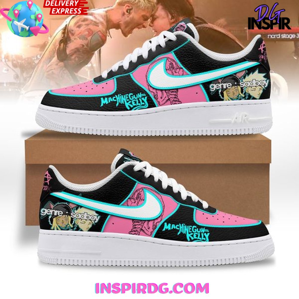 JWFancy Machine Gun Kelly Pink Air Low-Top Sneakers Shoes For Men And Women