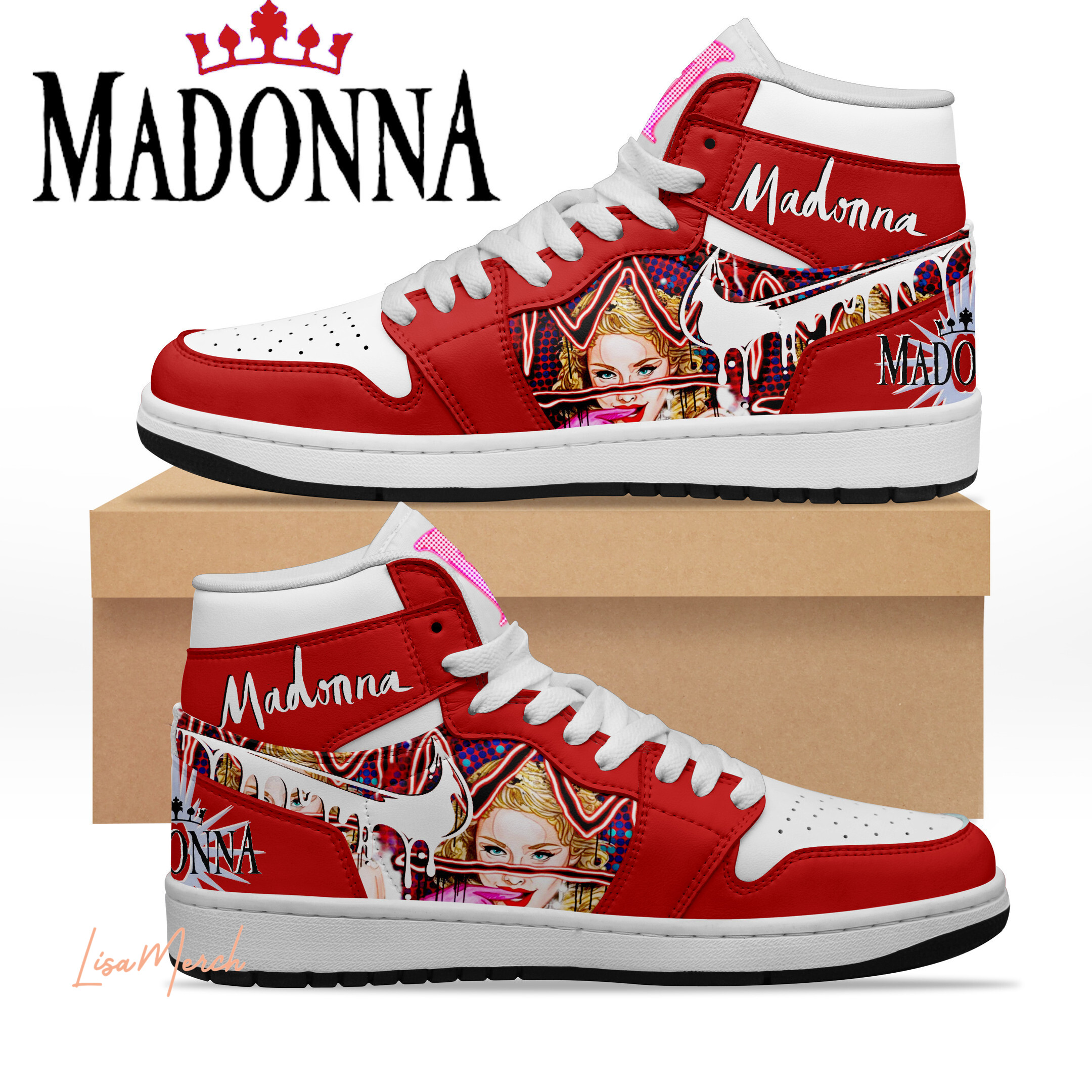 JWFancy Madonna AJ1 High Sneakers Shoes For Men And Women