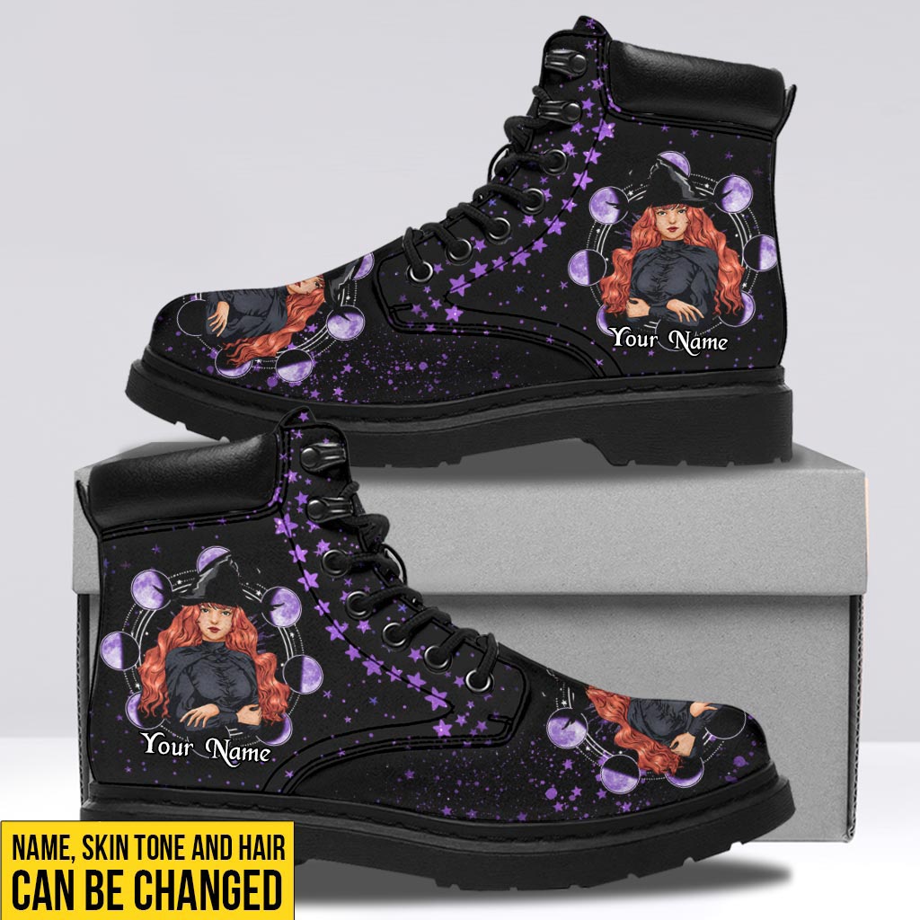 JWFancy Magick Purple Witch Boots Shoes For Men And Women