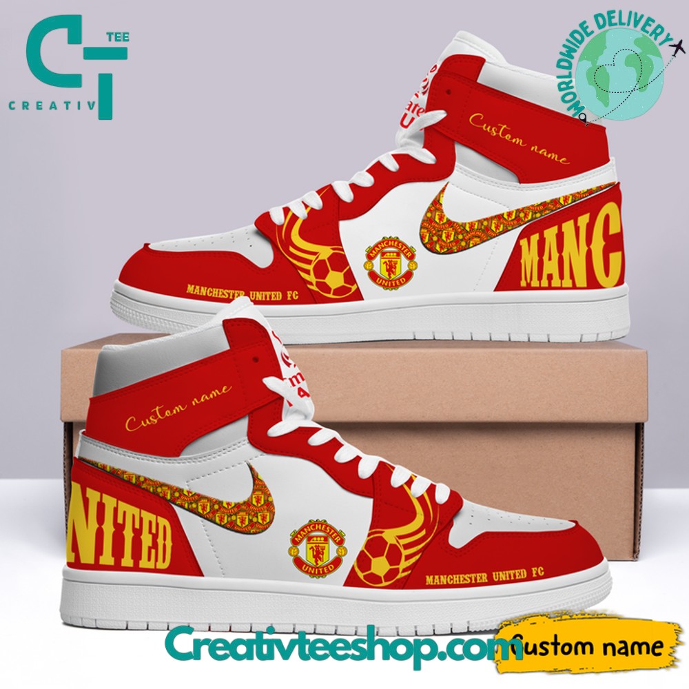 JWFancy Manchester United AJ1 High Sneakers Shoes For Men And Women