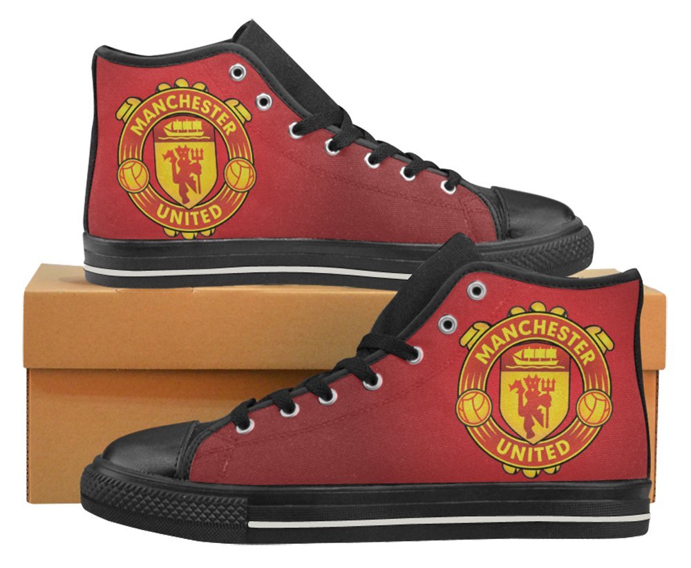 JWFancy Manchester United High Top Canvas Sneakers Shoes For Men And Women