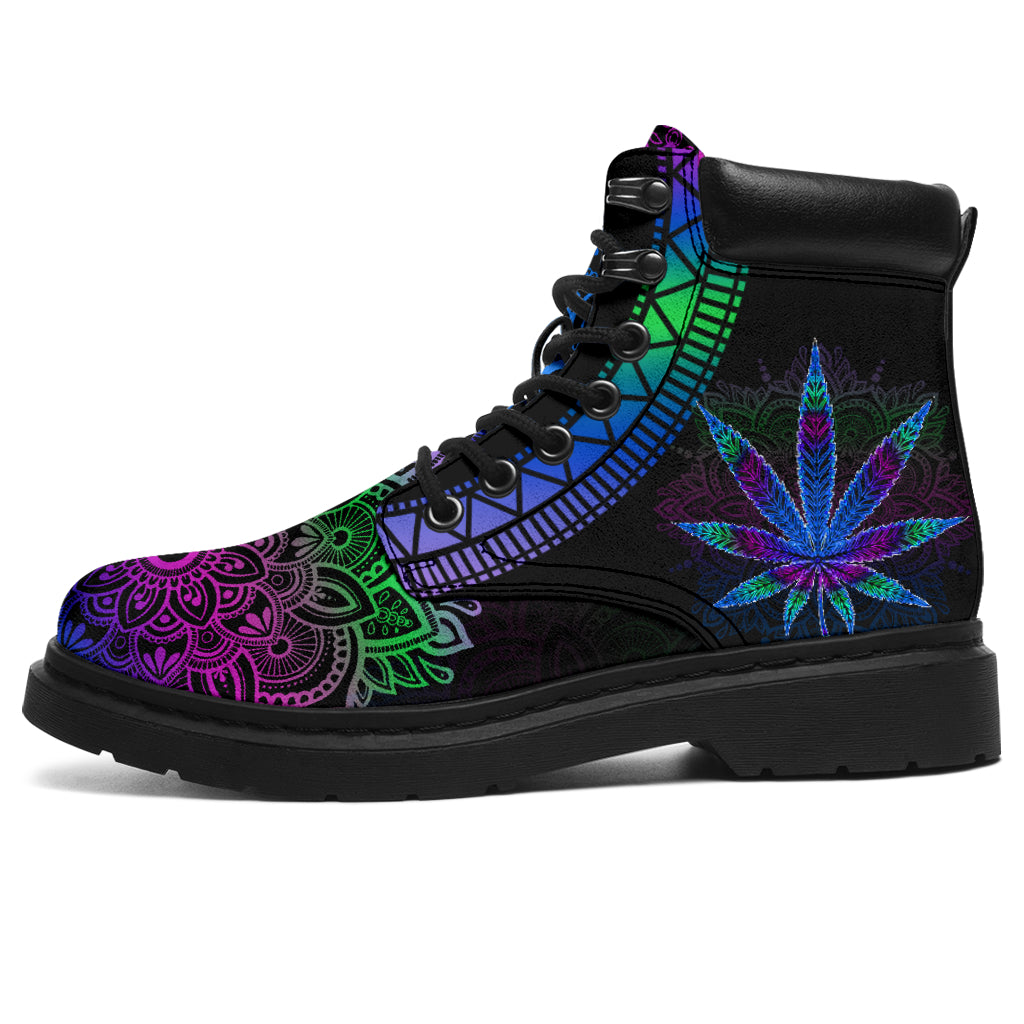 JWFancy Mandala Pattern - Weed Boots Shoes For Men And Women