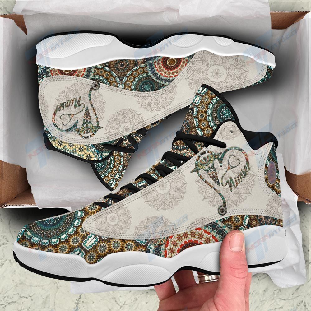 JWFancy Mandala Pattern Nurse AJ13 Sneakers Shoes For Men And Women