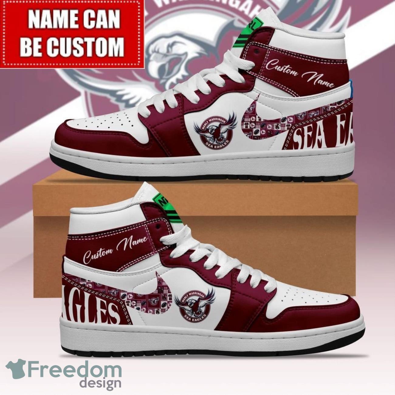 JWFancy Manly Warringah Sea Eagles AJ1 High Sneakers Shoes For Men And Women