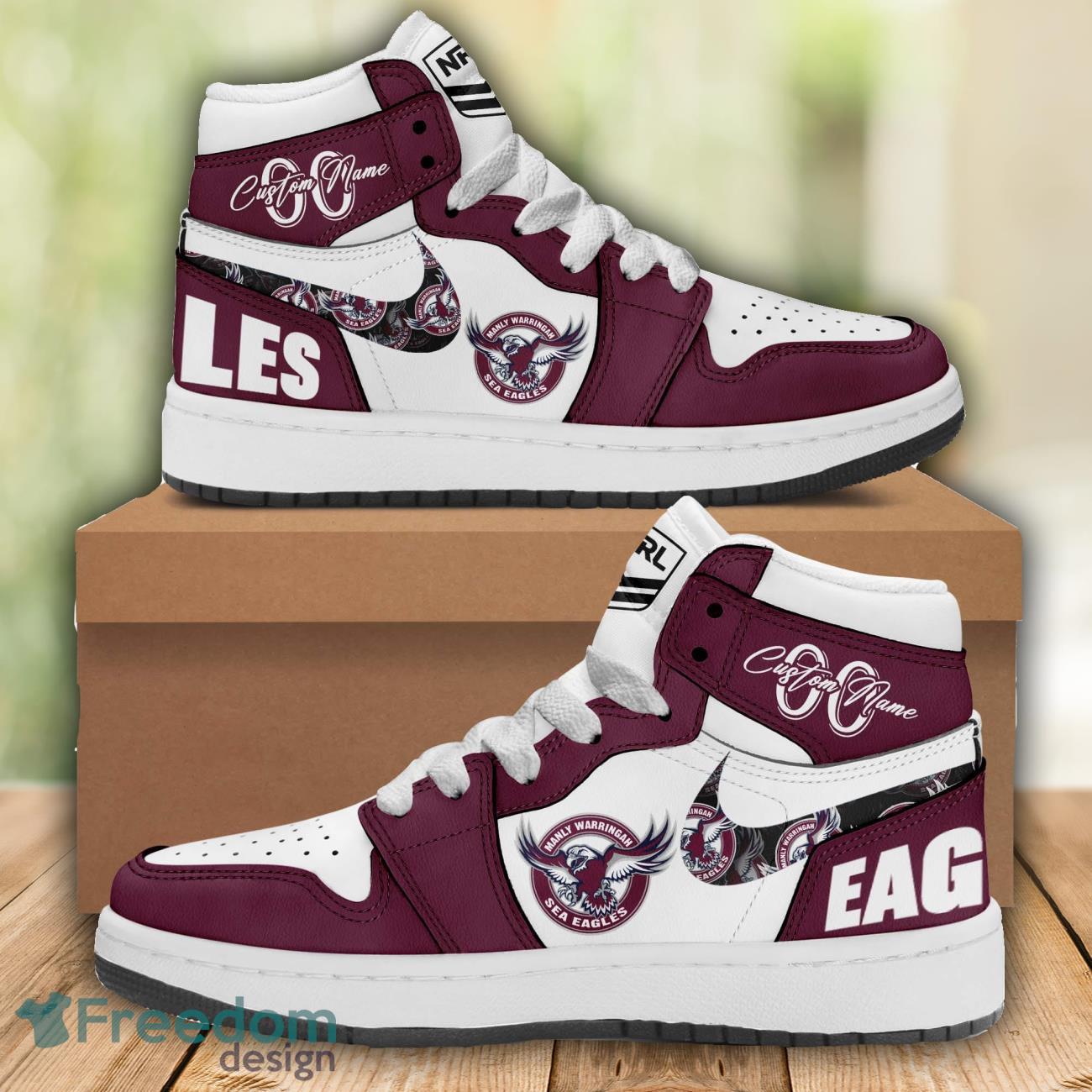 JWFancy Manly Warringah Sea Eagles AJ1 High Sneakers Shoes For Men And Women