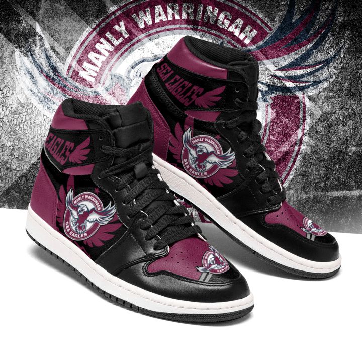 JWFancy Manly Warringah Sea Eagles NRL AJ1 High Sneakers Shoes For Men And Women
