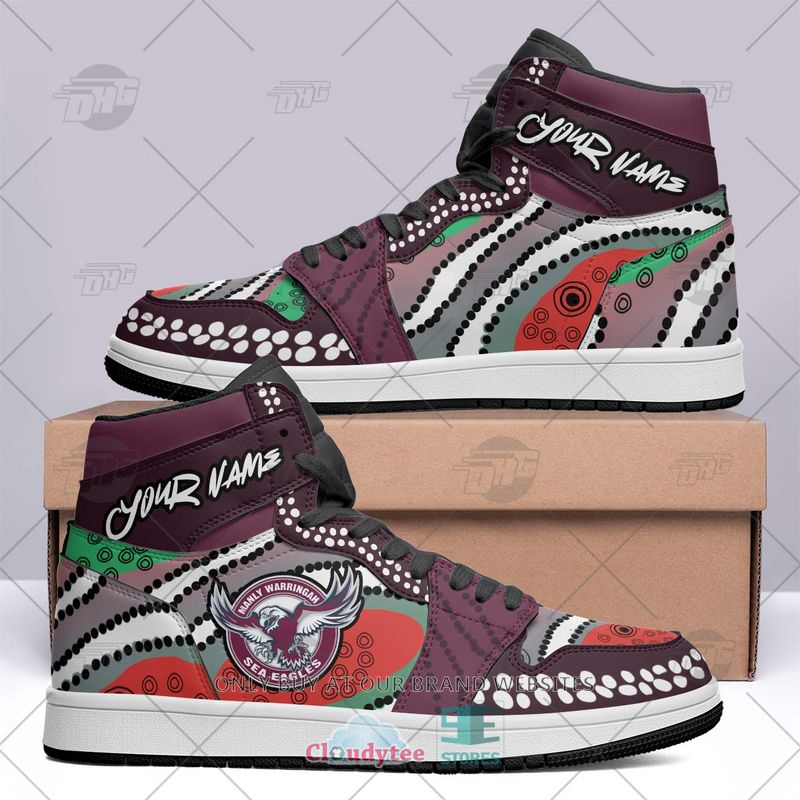 JWFancy Manly Warringah Sea Eagles NRL AJ1 High Sneakers Shoes For Men And Women