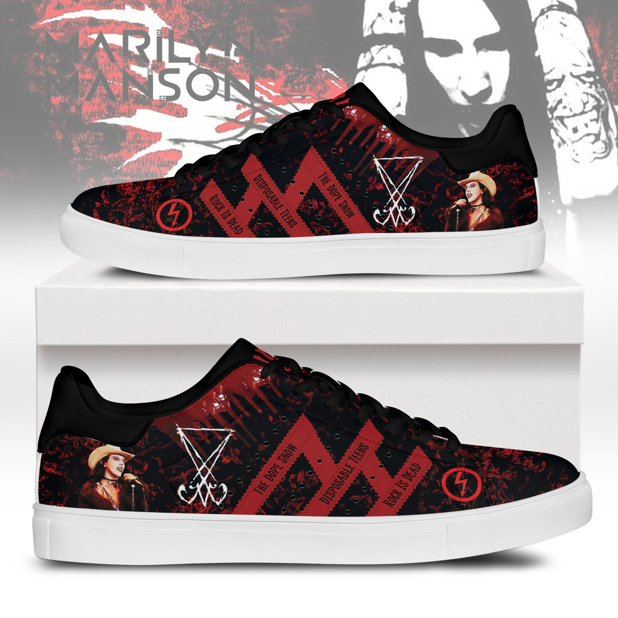 JWFancy Marilyn Manson Skate Stan Shoes Sneakes For Men And Women