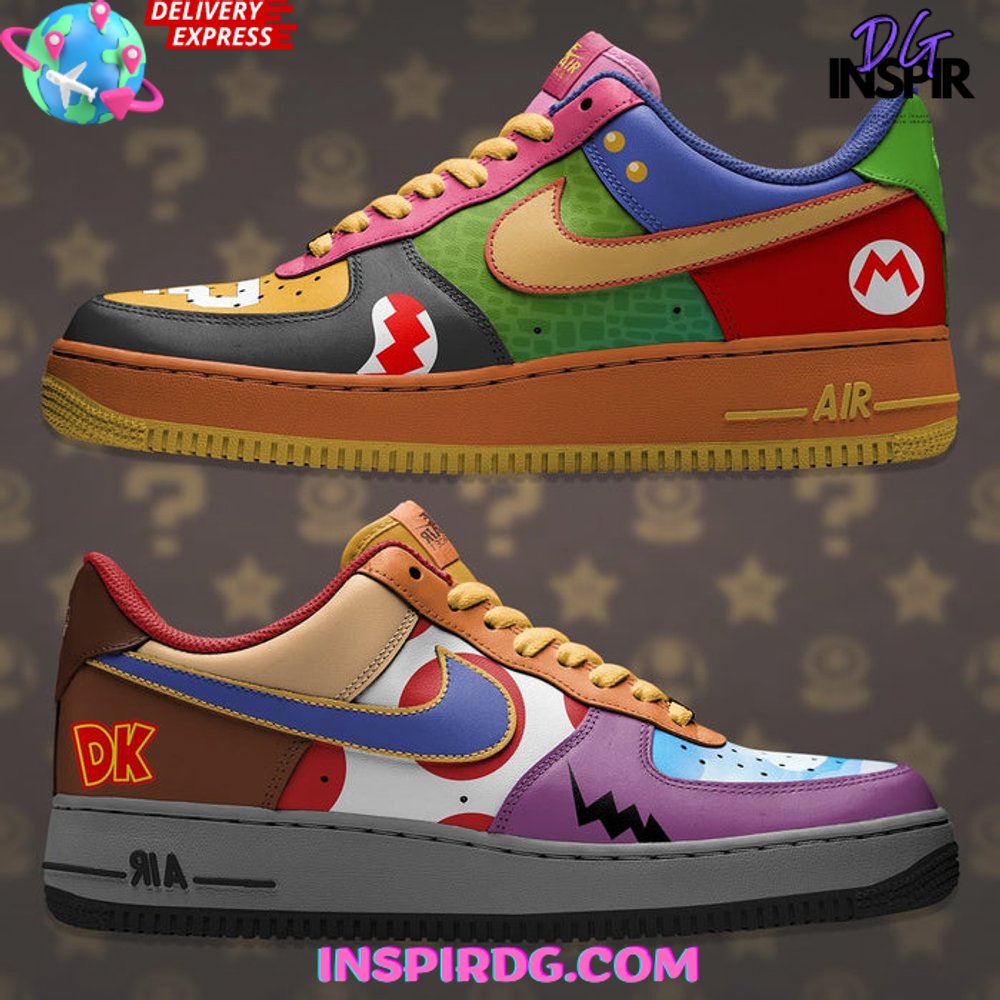 JWFancy Mario Bros Collage Air Low-Top Sneakers Shoes For Men And Women